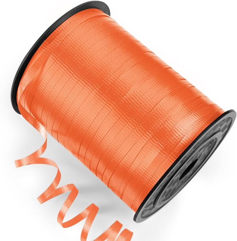 Isaspire 500 Yards Curling Ribbon with Spool, 1/5" Wide Crimped Texture Curling Ribbons - Ideal for Gift Box Wrapping, Birthday, Halloween, Christmas Party Decorations, Balloon String Ribbon in Orange - Image 1